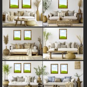 10 Vertical Living Room Wall Art Mockups – 2500 × 2000 px
