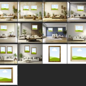 13 living room wall art mockups - 2500x2000px